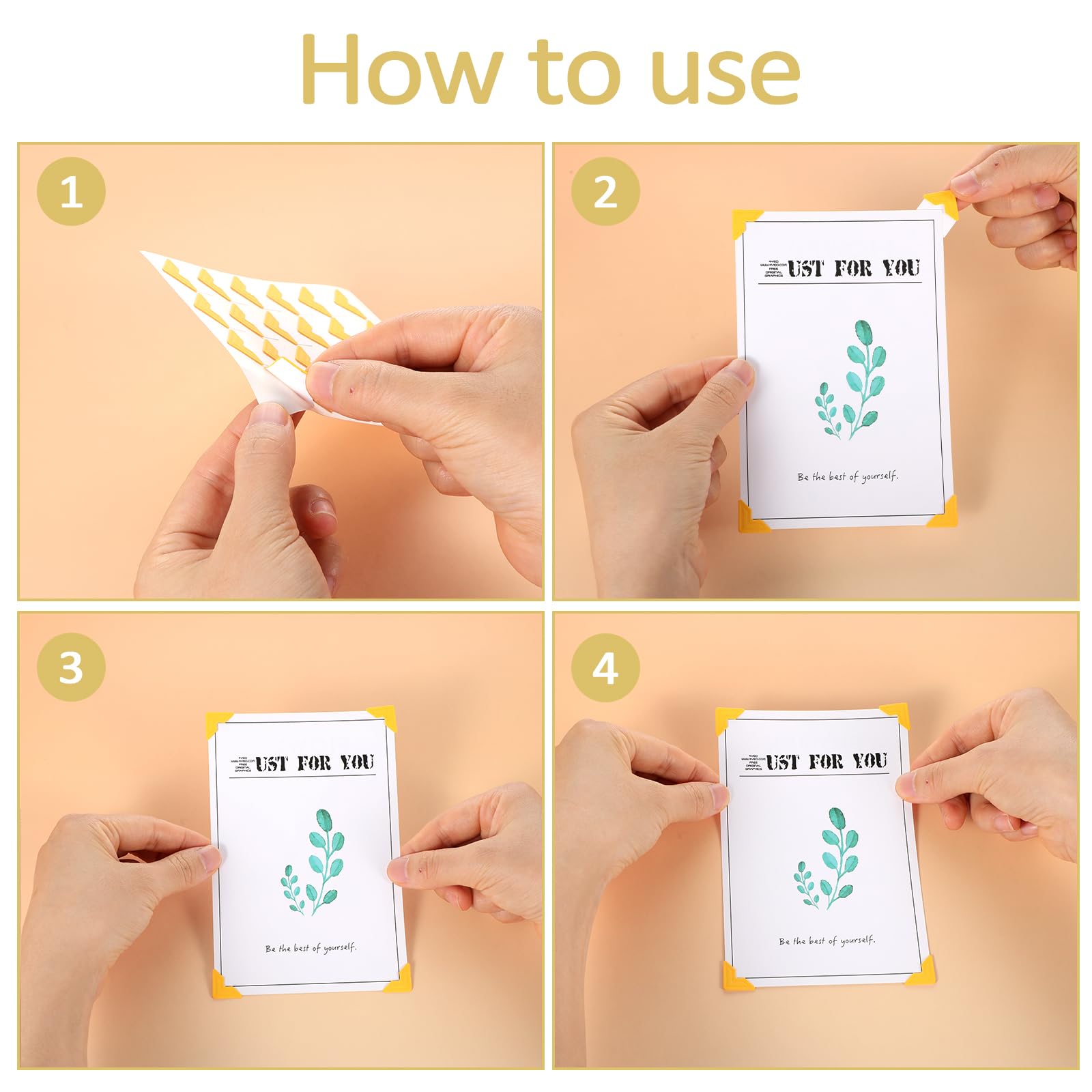 Uxcell Photo Corners Adhesive DIY Picture Mounting Sticker Brown 15 Sheets 360 Pcs