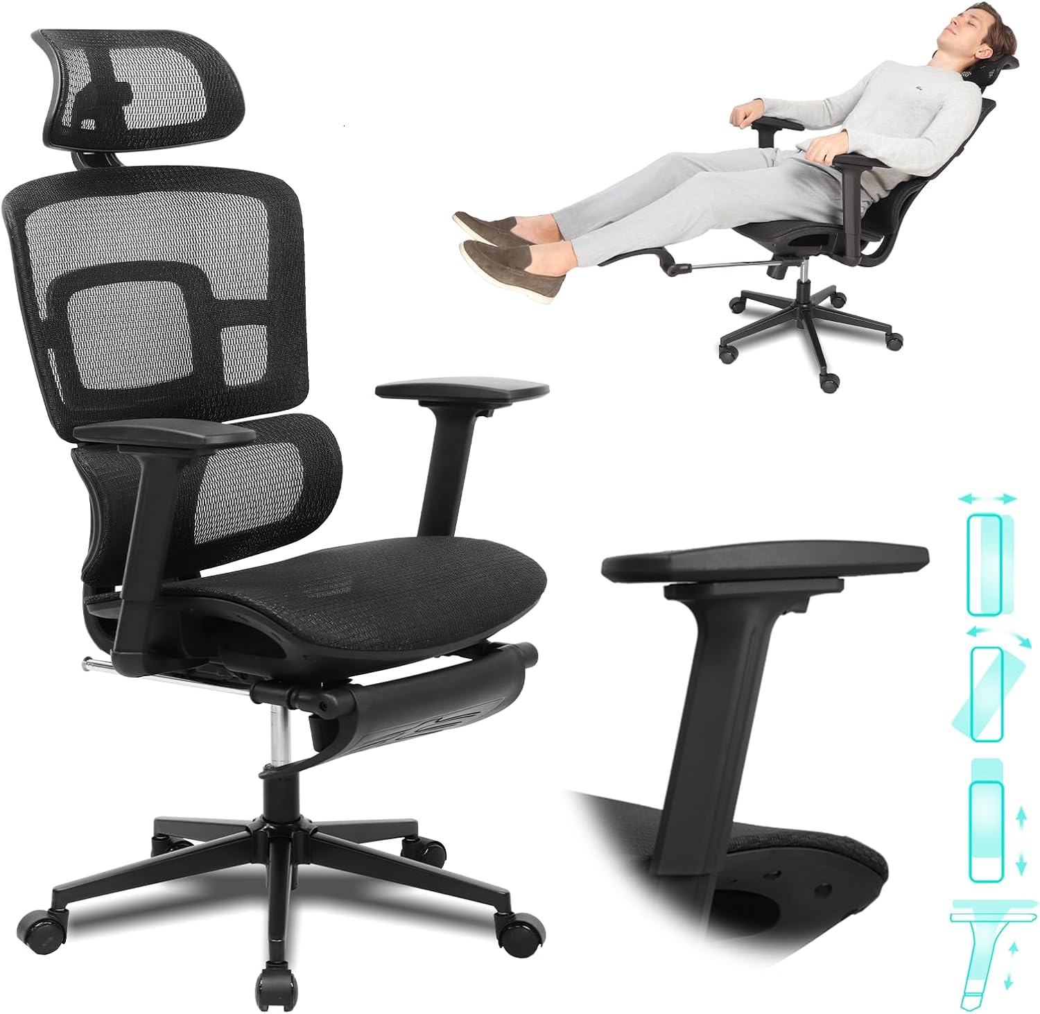 Bürostuhl mit Beinauflage
