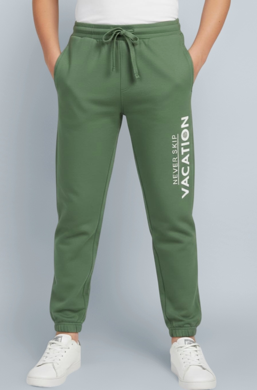 Boy's Joggers Trackpant with Placement Print | Ribbed Waist & Hem | Drawstring Closure | Regular Fit | Sizes 5–16 Years