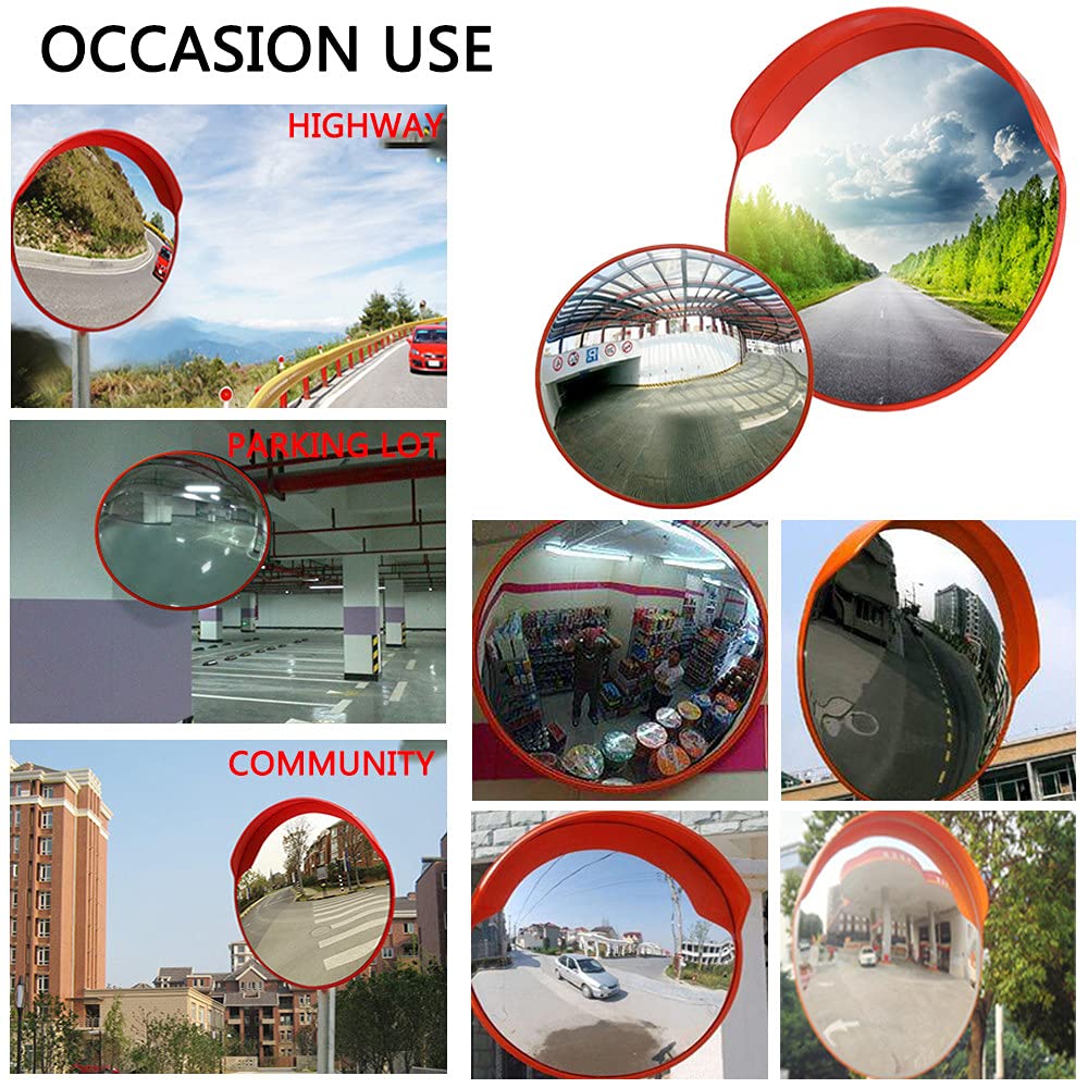Miroir De Rue,Miroir Parking,Circulation Miroir Convexe,Miroir Observation IntéRieur Grand Angle HD,Surveillance Magasin Commerce EntrepôT Bureau,outdoor-80cm
