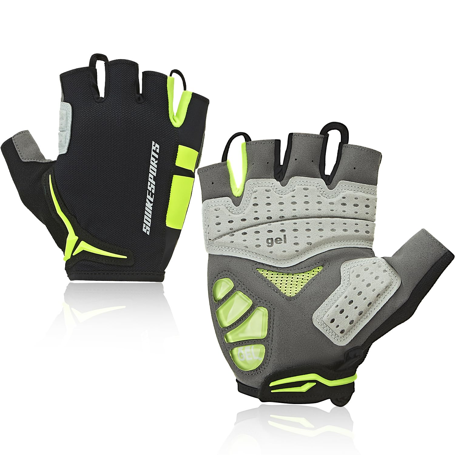 Souke Sports Fahrradhandschuhe Herren Damen with öLgefüLlte Gel-Polster,Atmungsaktive Sommer Halbfinger Radhandschuhe für Mountainbike,Rennrad,Fitness,Outdoor-Sport