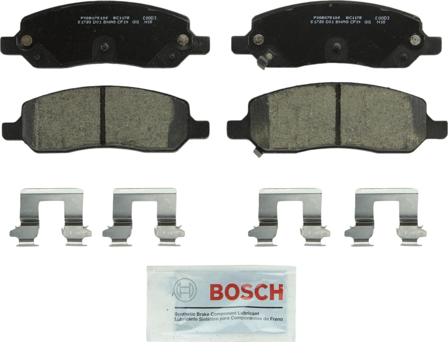 BOSCH BC1172 QuietCast Premium Ceramic Disc Brake Pad Set - Compatible with Select Buick Lucerne; Cadillac DTS; REAR