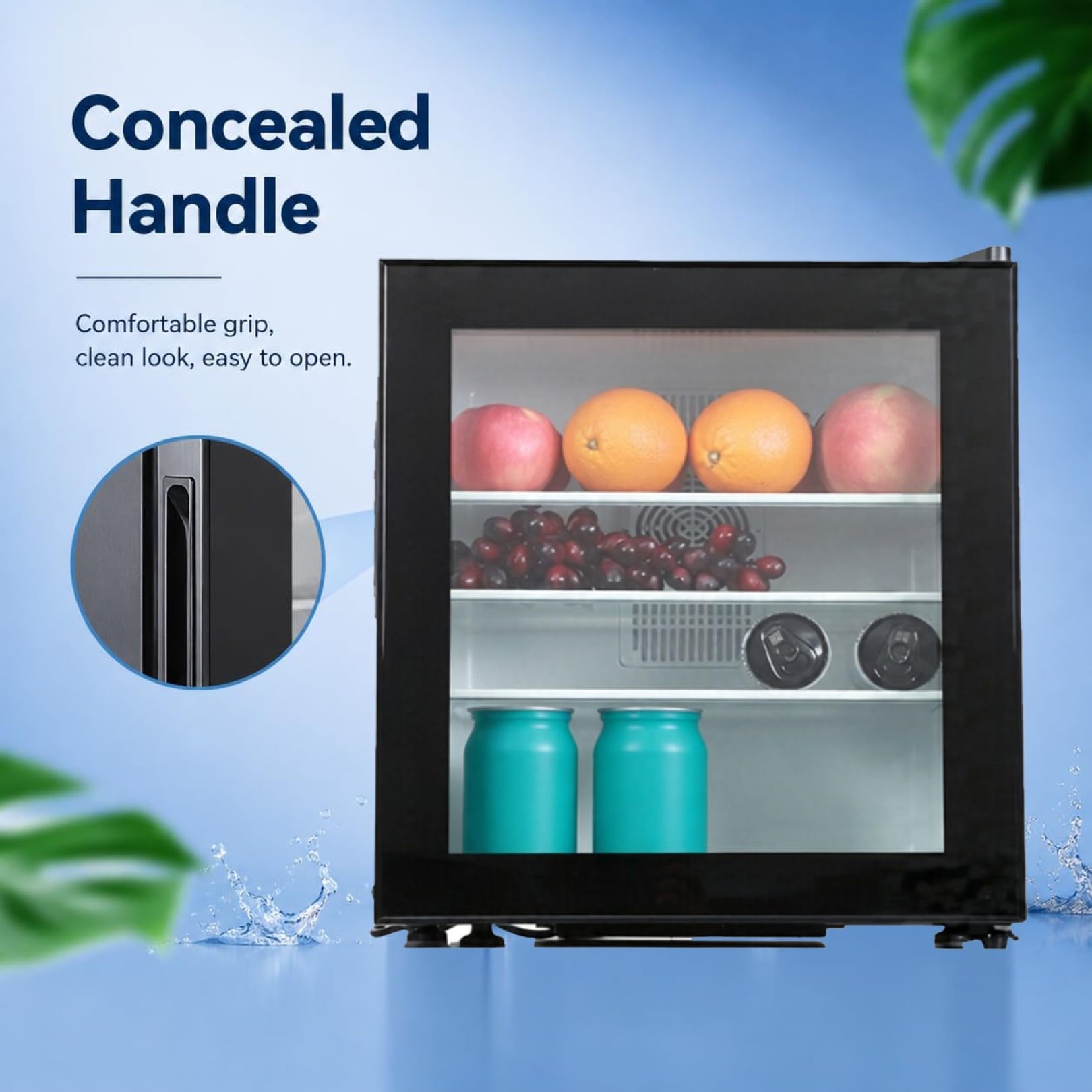 Congelatore Verticale Compatto, Congelatore da Tavolo da 30L | Con Porta In Vetro, Frigorifero Silenzioso da 28Db a Porta Singola per Ufficio, Dormitorio, Appartamento, Bevande e Snack