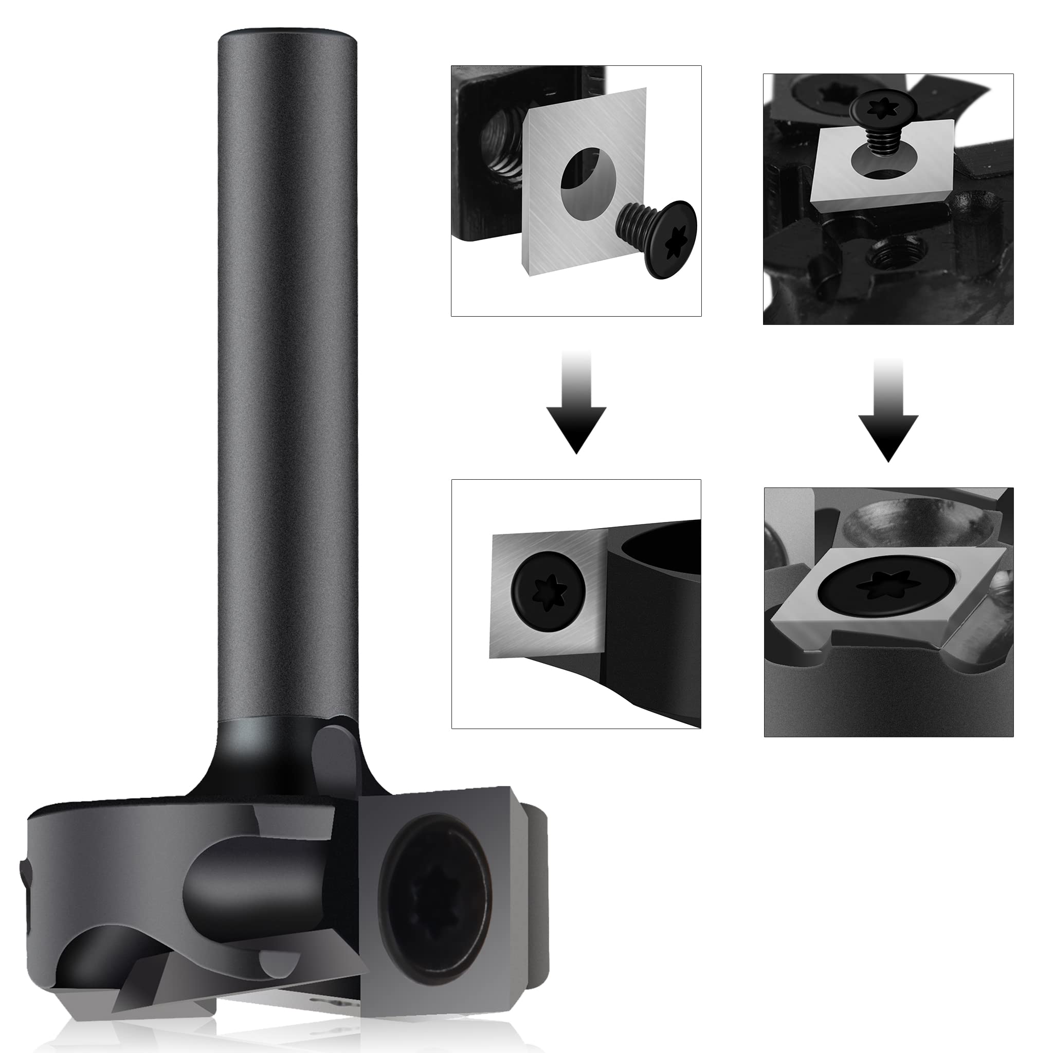 SpeTool - Punta per fresa per fresa per superfici e superfici in carburo, per appiattimento a 2 alette, diametro da 1,5 cm, codolo da 45,6 mm