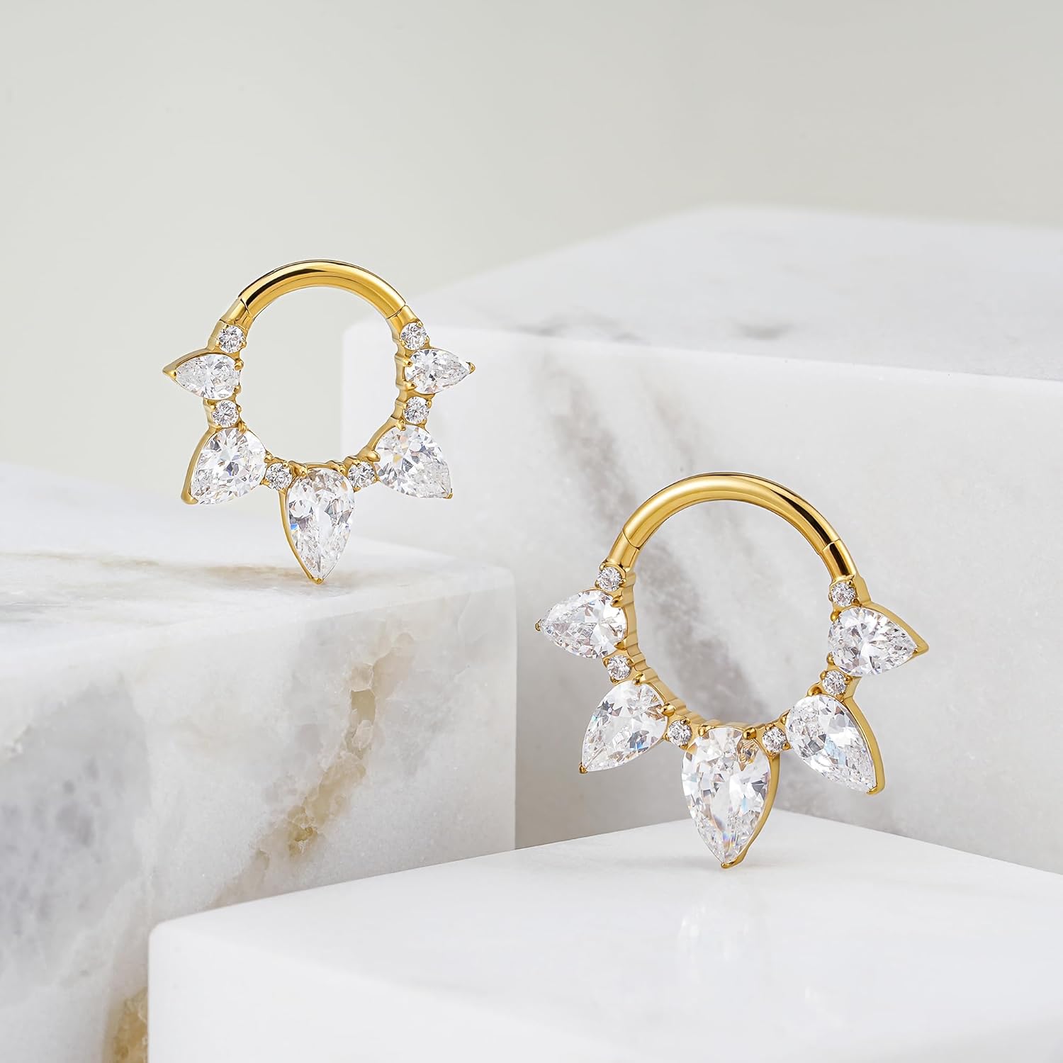 FINE4U 1PC ASTM F136 Titanium Septum rings, Nose Ring Hoop 16G 8mm 10mm - Image 4