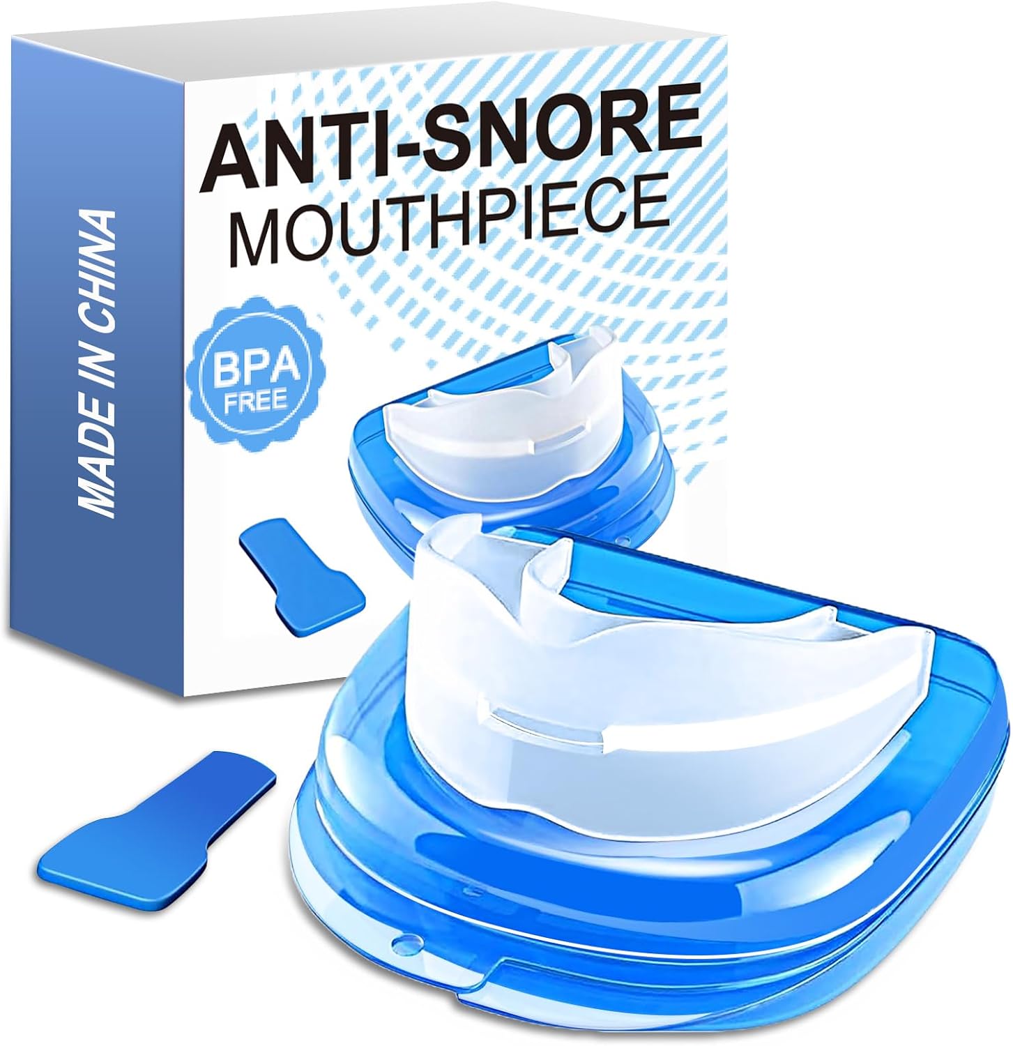 Anti snoring mouthpiece with adjustable jaw support