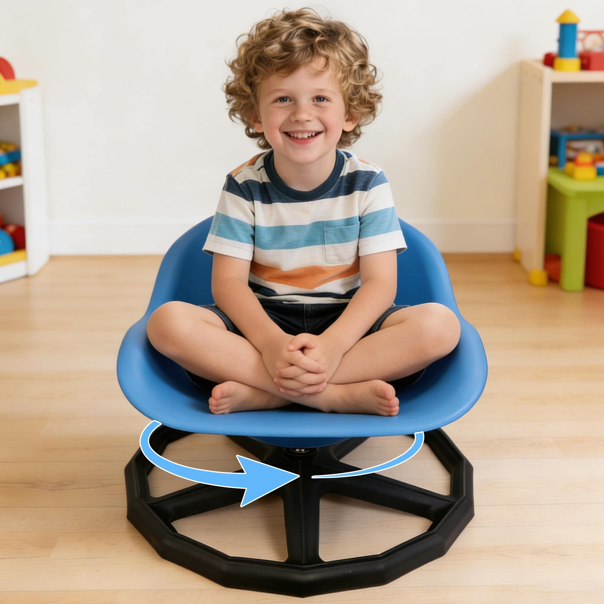 LGMCF Kids Sensory Spinning Chair, Spinning Chair for Autism & ADHD Children with Safety Backrest & Non-Slip Design, Sensory Toy for Training Body Coordination