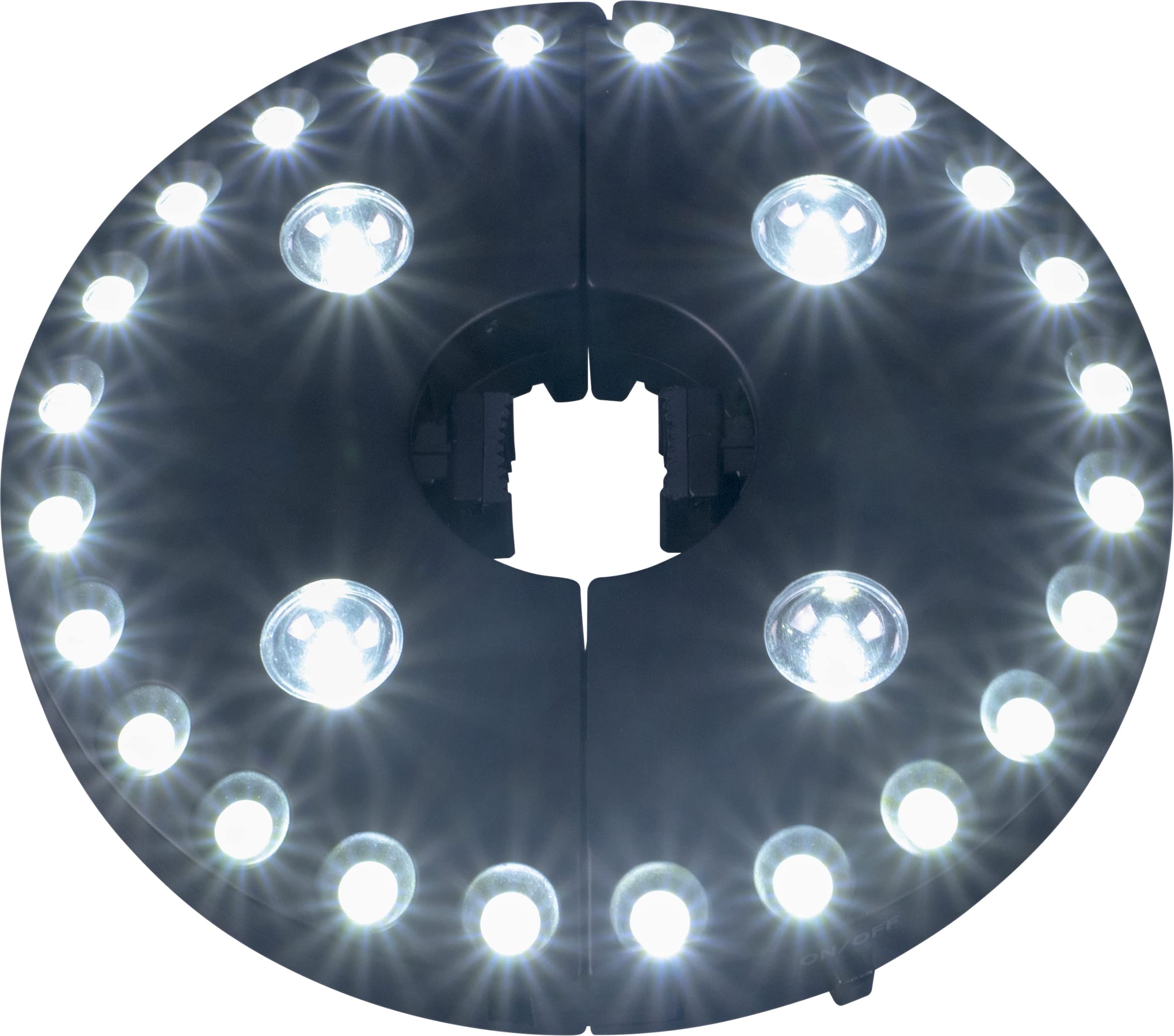 St Helens Home & Garden Black Wireless Battery Powered 28 Led Umbrella Light. 3 Brightness Settings - Attach To Umbrellas And Parasols For An Instant Light Source. Parasol Light, Garden, Camping, Patio, Outdoor, Decking Light