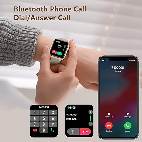 Miniatura 3 de BRIBEJAT BT3 - Reloj inteligente para mujer, compatible con iPhone Samsung y Android, rastreador de fitness (marcadorespuesta de llamada), pantalla