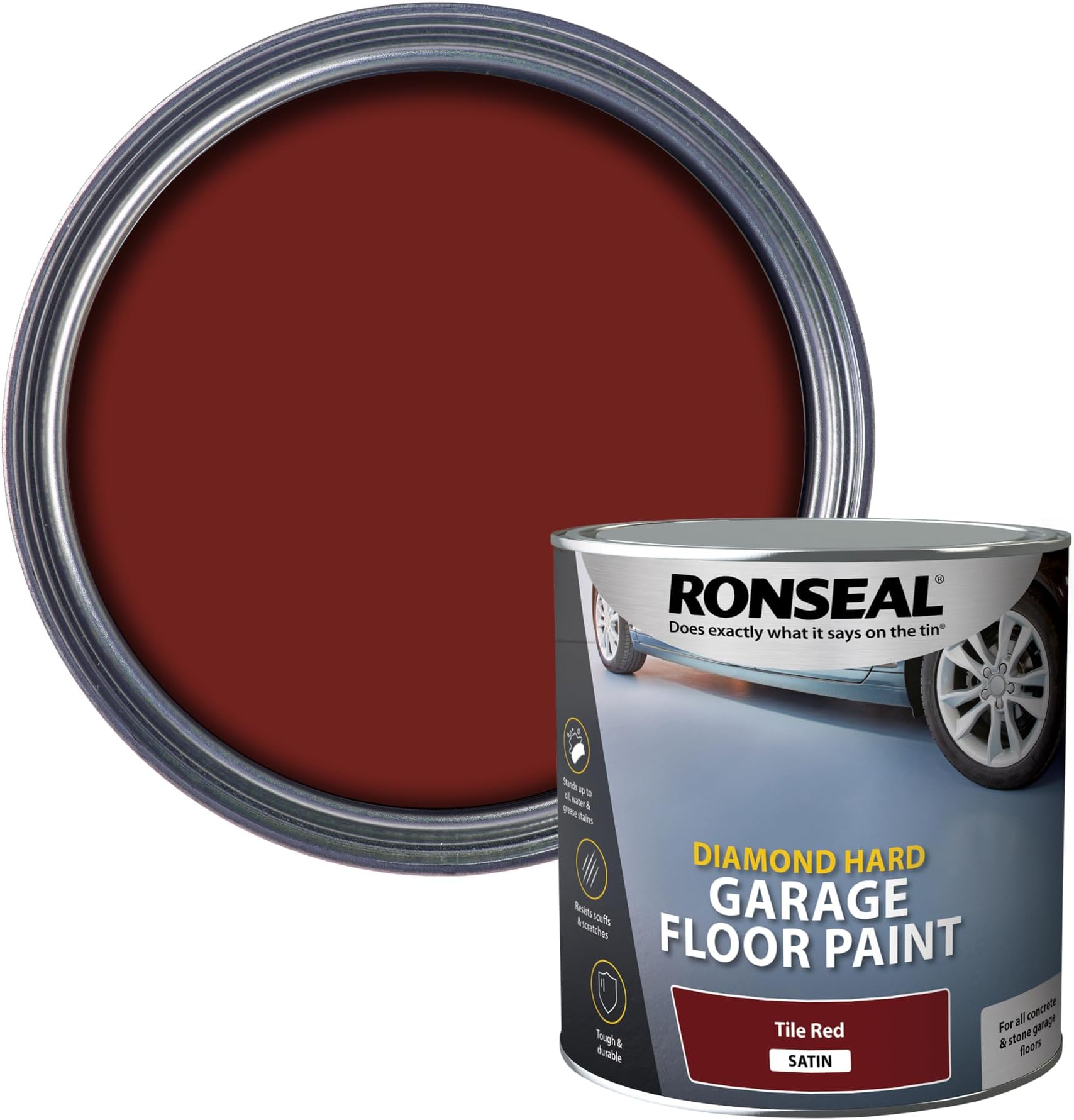 Ronseal DHGFPR25L 2.5L Diamond Hardgarage Floor Paint - Tile Red
