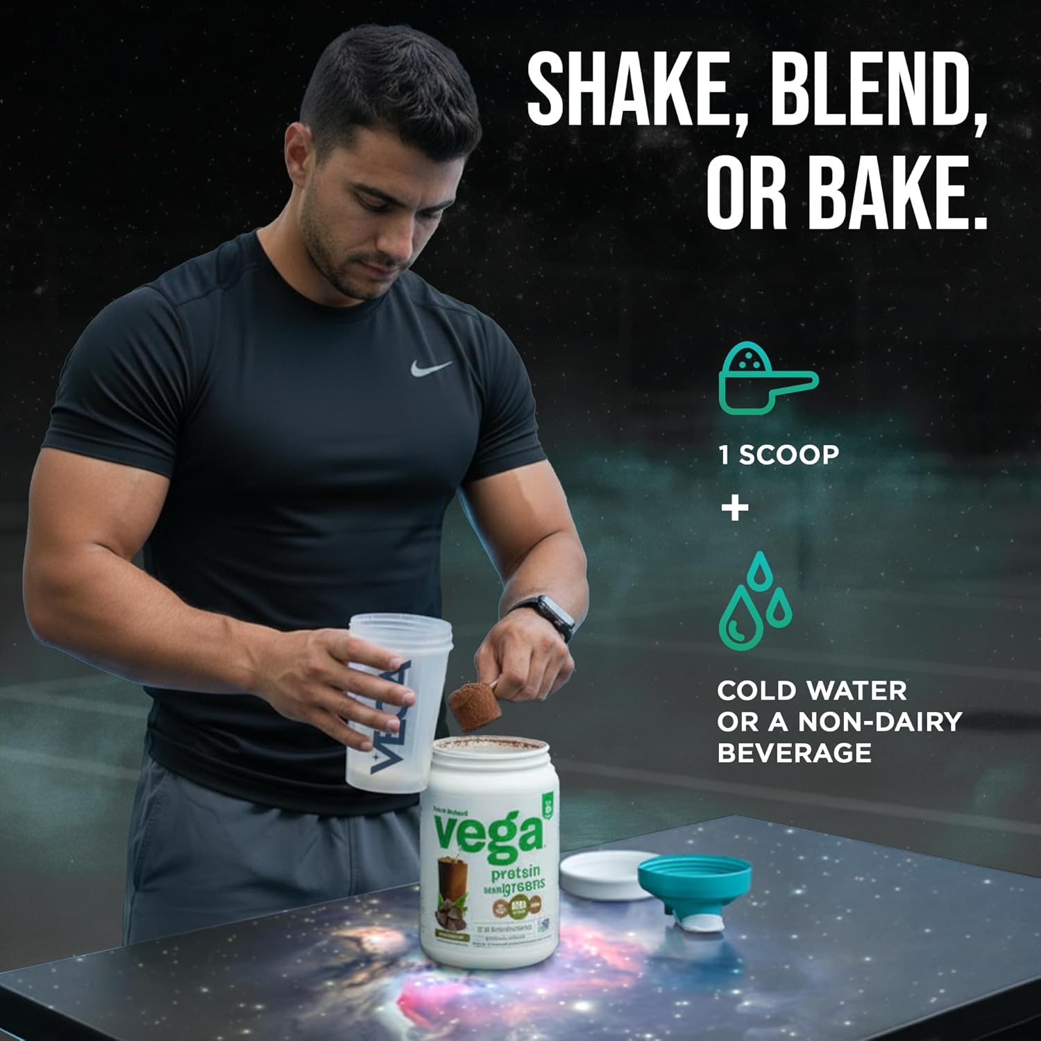 Vega Premium Protein + Supergreens, Chocolate – 20g Vegan Protein, Dairy & Gluten Free, 19.2 oz (16 Servings)
