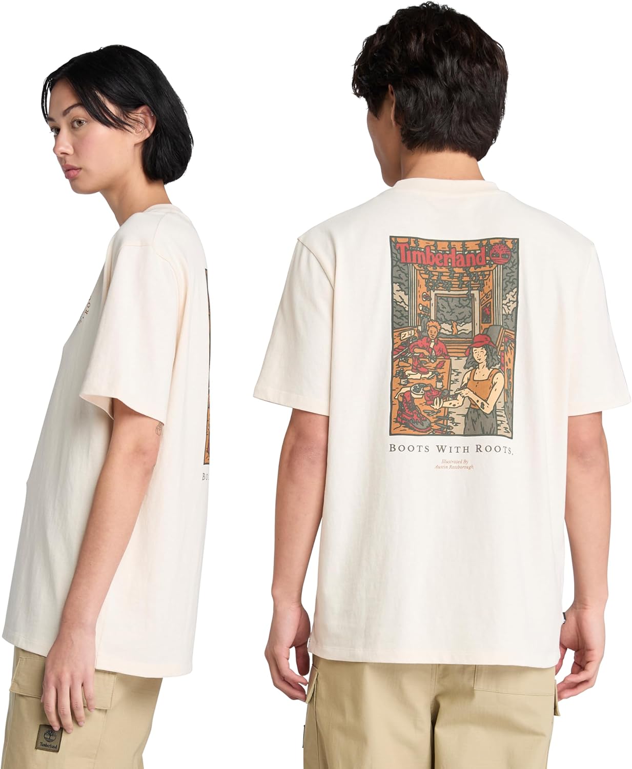 Timberland Mens Washed Boot Lab Back Graphic T-Shirt - Image 3