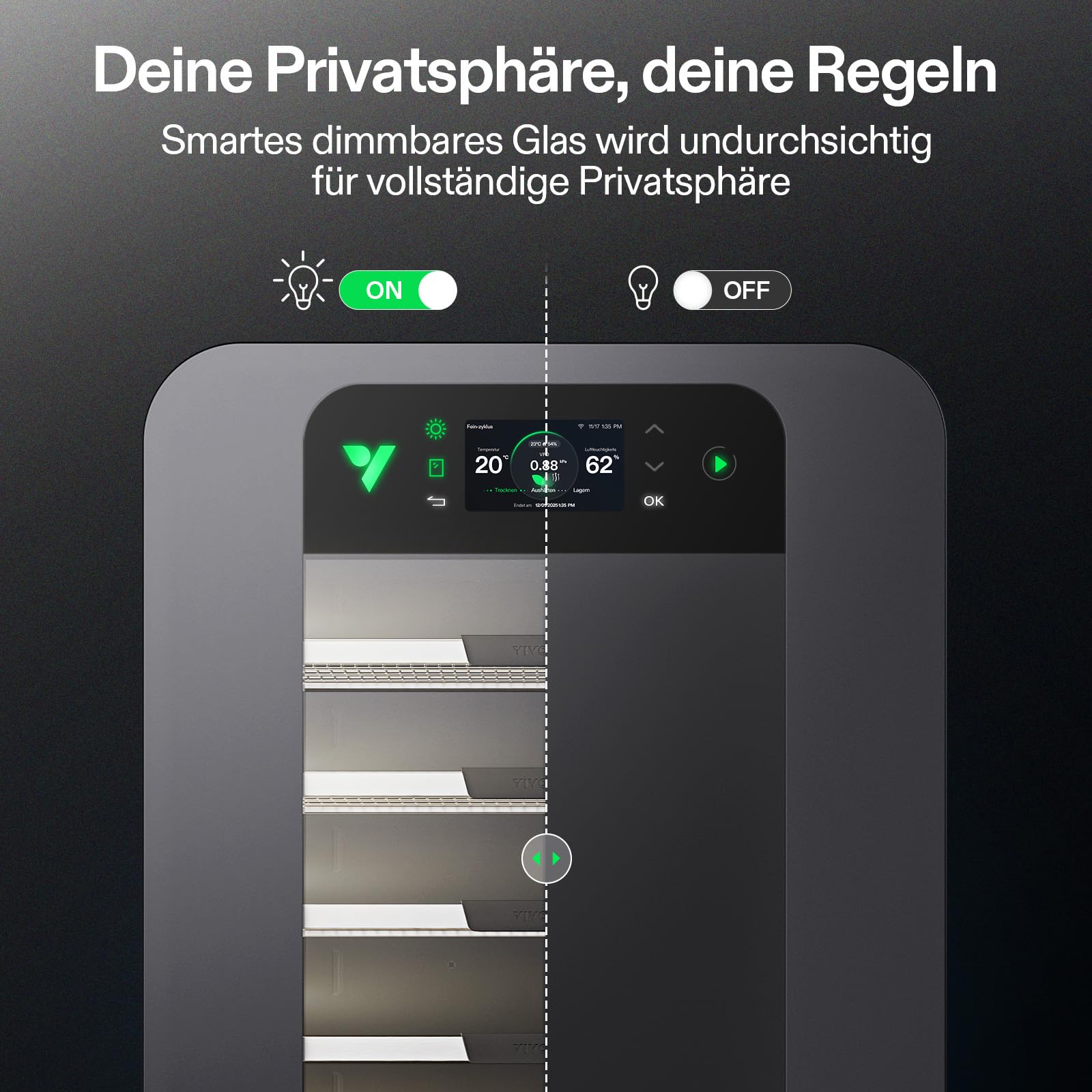 VIVOSUN Smart Post-Harvest Box, Automatischer Trockenschrank mit Temperatur- & Feuchtigkeitskontrolle, Lagerbox mit APP-Steuerung, Individuelle Programme