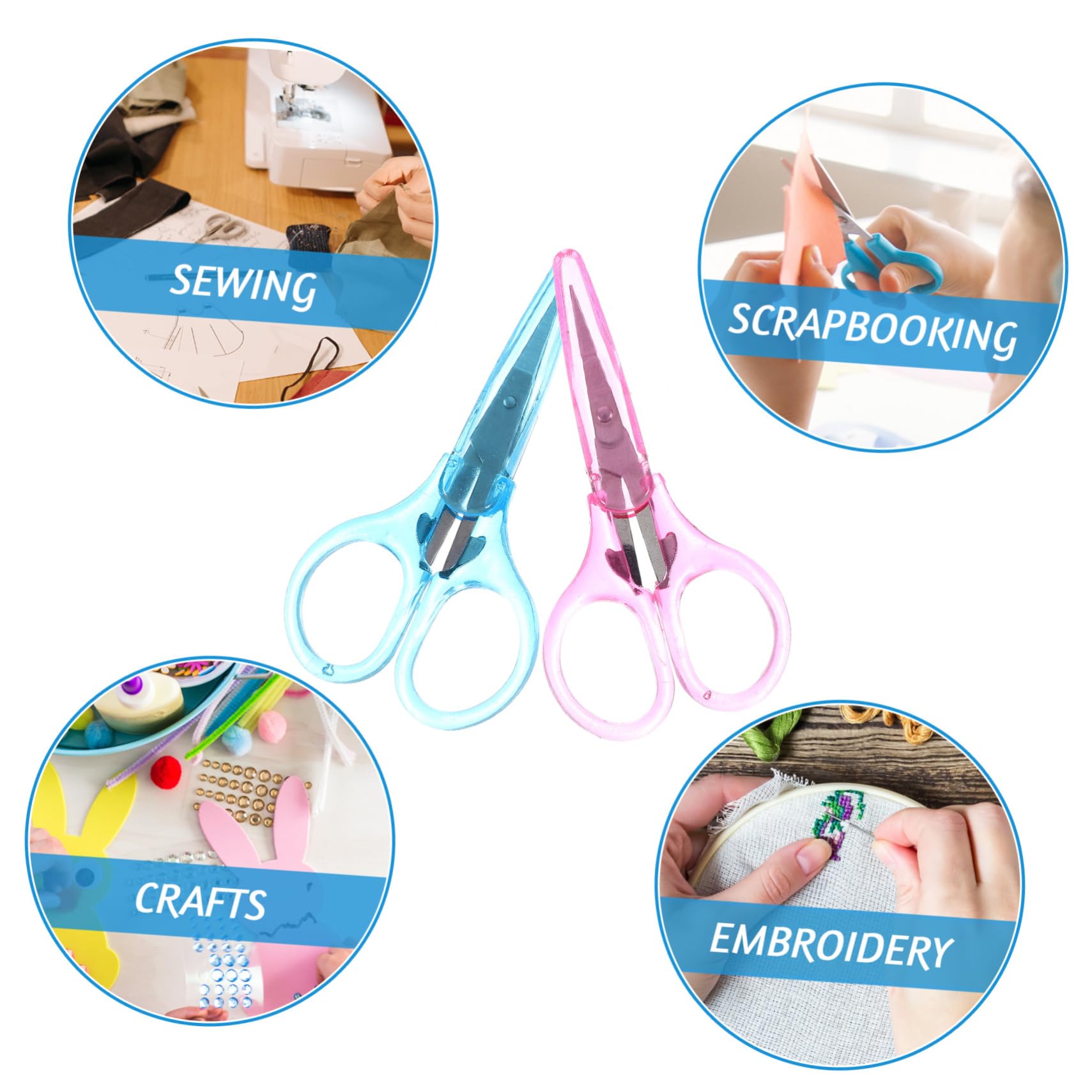 jojofuny 5 Ensembles Ciseaux Avec Couverture Protectrice Point but Ciseaux Couture Petit Tissu Ménage Coudre De Voyage D'artisanat Mini- Acier Inoxydable 2 Pièces * 5
