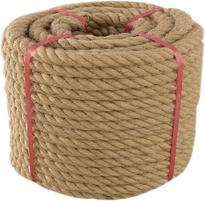 Manila Rope, Natural Jute Rope, Heavy Duty Hemp Rope for Docks,Railing, Climbing, Decorating(1 in * 100 ft)