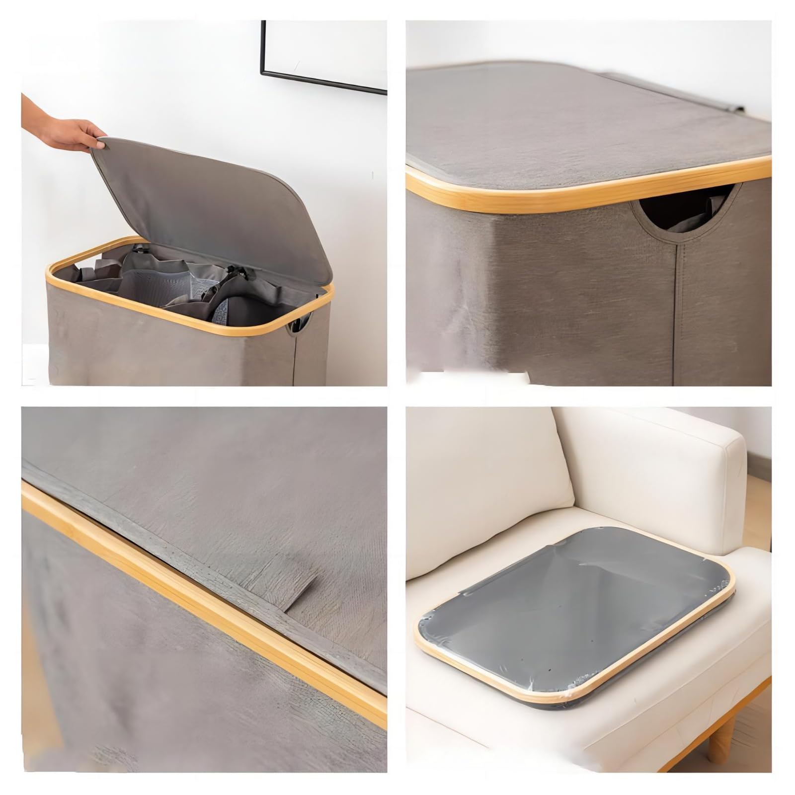 Oxford stoffen wasmand met dubbel deksel, dubbel gebruik, met deksel, verwijderbare zakken, 140 liter, grote opvouwbare wasmand, 2 secties, kledingmand, kledingmand voor wasgoed Oxford stoffen wasmand met dubbel deksel, dubbel gebruik, met deksel, verwijderbare zakken, 140 liter, grote opvouwbare wasmand, 2 secties, kledingmand, kledingmand voor wasgoed