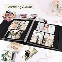 Vista 6 de RECUTMS Álbum de Fotos Autoadhesivo para Fotos 4x6 5x7 8x10 Tamaños Álbum de Fotos Scrapbook Hecho a Mano 30 Páginas Cuero con Textura de Botón