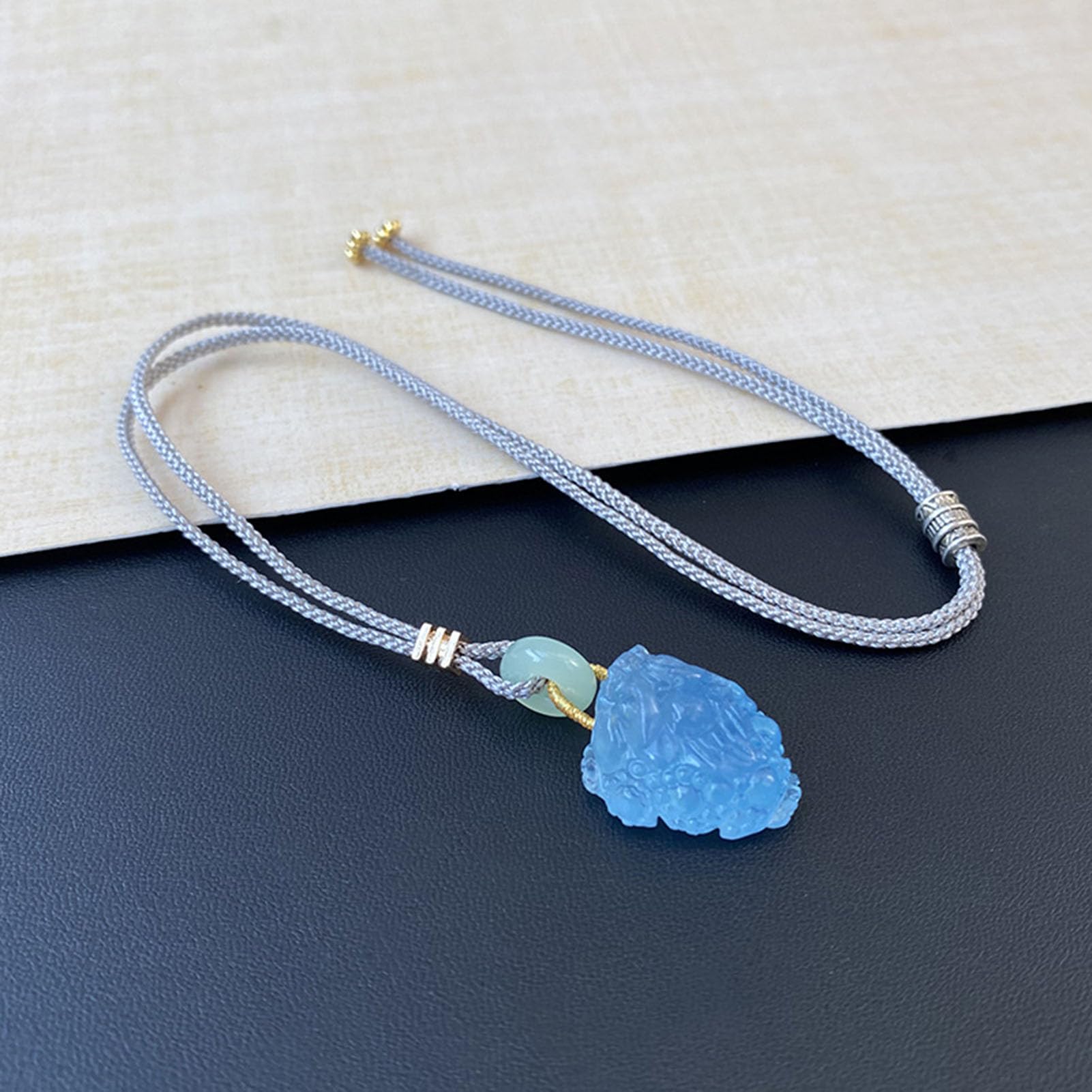 Collar de Aguamarina Natural, joyería única Fengshui, joyería con Piedra Natal de Marzo, Colgante en Forma de Sapo Dorado, Regalos Hechos a Mano, Collares para mamá, Mujer,A