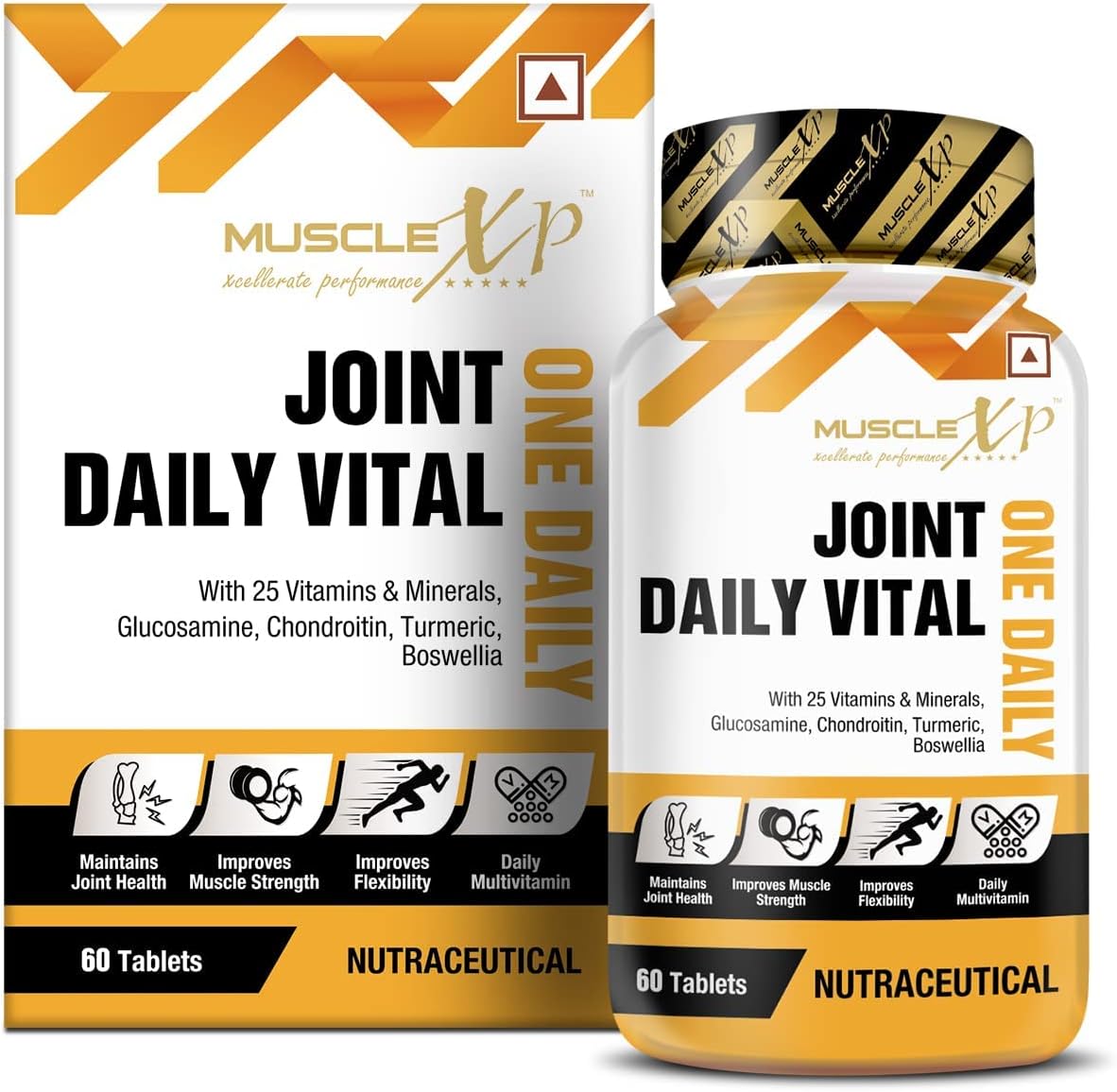 MuscleXP MultiVitamin Joint One Daily Vital with Glucosamine, Chondroitin, Curcumin 95% - 60 Tablets