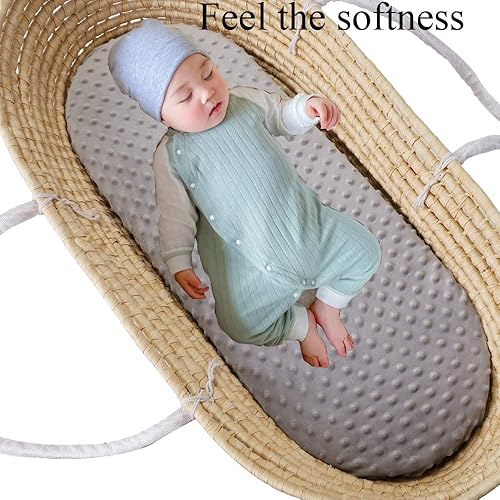 Miniatura 4 de Minky - Juego de 2 sábanas elásticas para cuna, ultra suaves, gruesas, ajuste universal, ovalado, rectangular, reloj de arena, para bebés niñas y