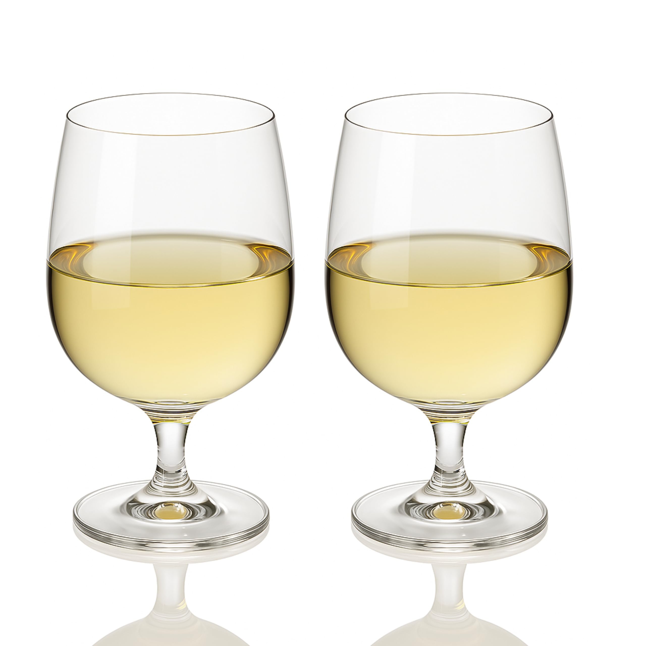 DIAMANTE Copas de vino de tallo corto, copas de agua, juego de 6, capacidad de 346 ml, aptas para lavavajillas
