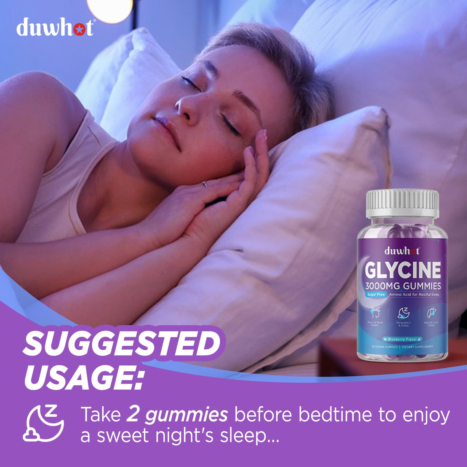 Glycine Gummies, 3g(3000 mg) Glycine Supplements for Sleep, Sugar-Free, 60 — Amazon image 6