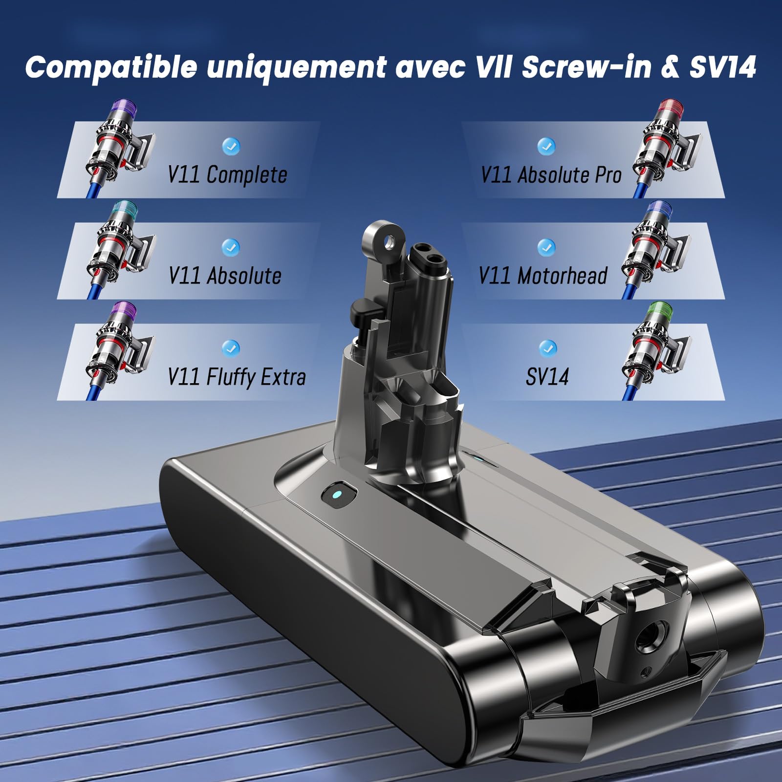 Batterie de Remplacement Compatible avec Dyson V11 Type à Visser, Ecovoltix Batterie pour V11 Complete Absolute Motorhead Fluffy SV14 Aspirateur avec Filtre