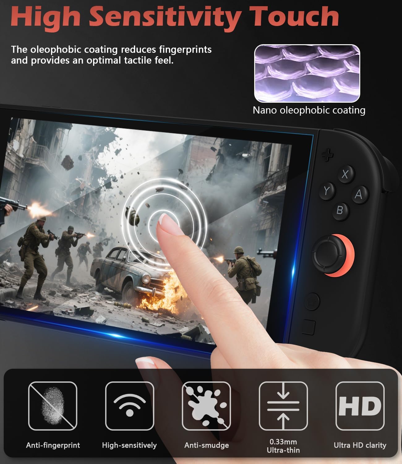 2 Pack Screen Protector Compatible with Nintendo Switch 2,9H Hardness Shockproof Tempered Glass flim, One-Touch Auto-Alignment for Bubble Free, HD Clear & Touch Sensitive - Image 5