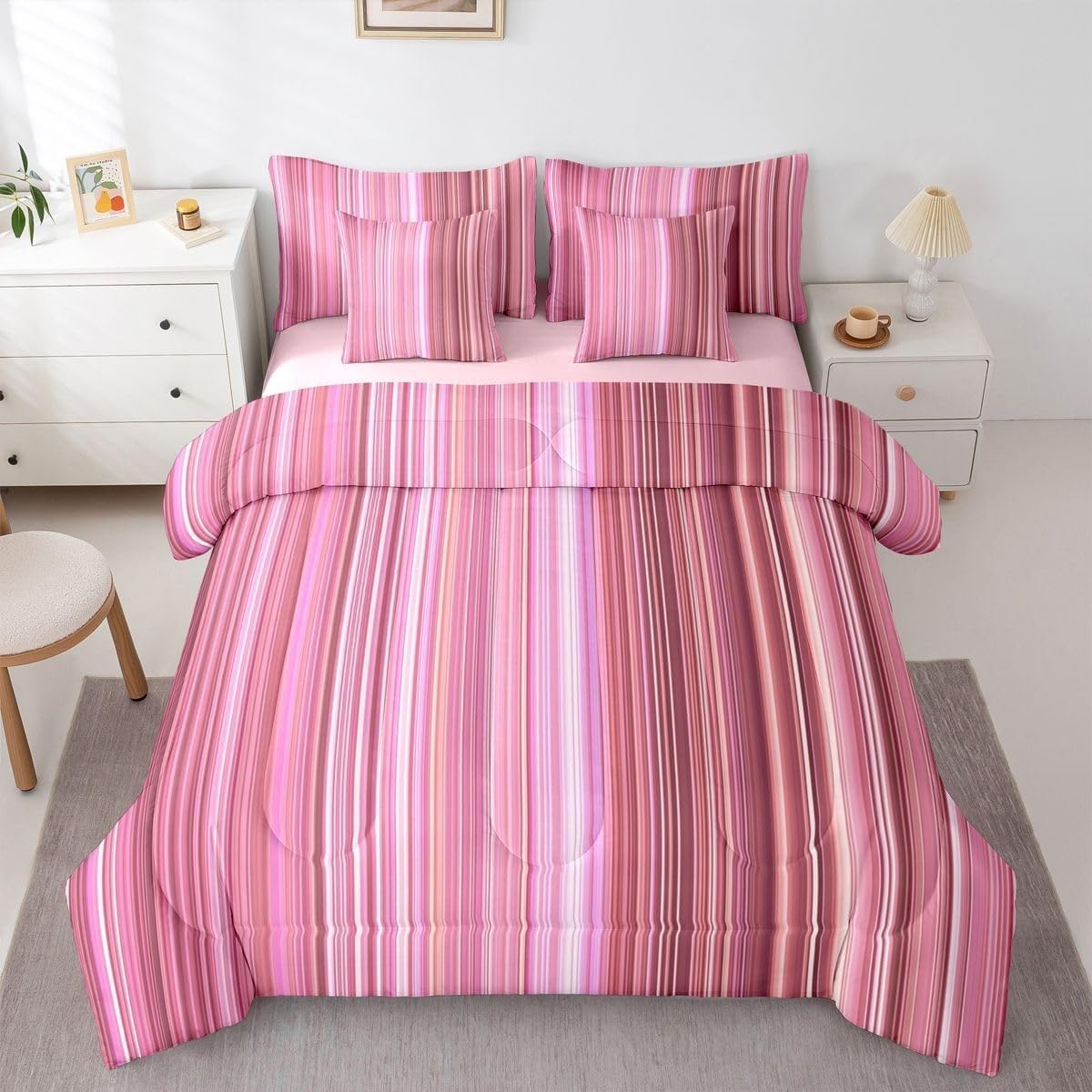 Couette 90x190 enfant sans housse lavable contre les allergies de lit rose
