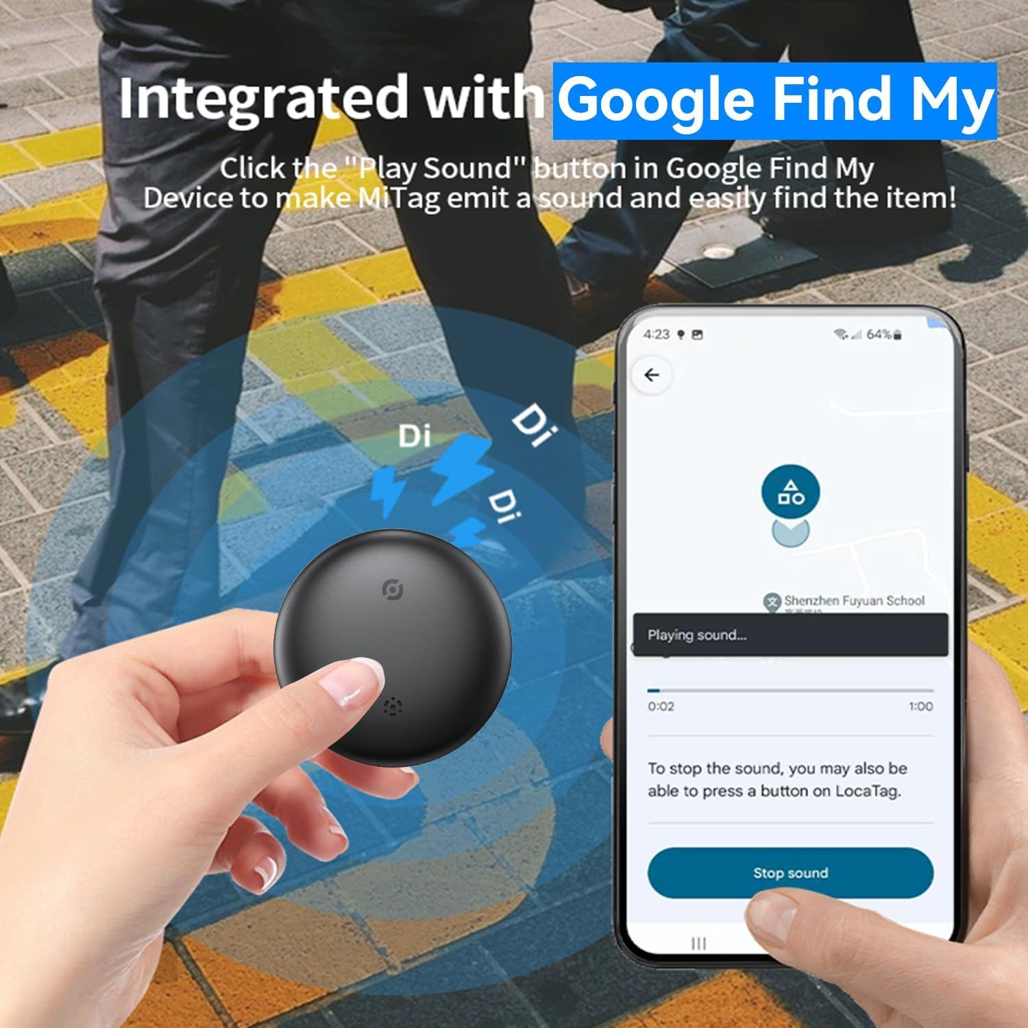 Smart Tracker Tag Android, Bluetooth Localizzatore Chiavi GPS Tracker (Solo Android) Funziona con Google Dov'è App Trova Oggetti Compatibile con Trova Dispositivo (Bianco+nero, 2 pack)