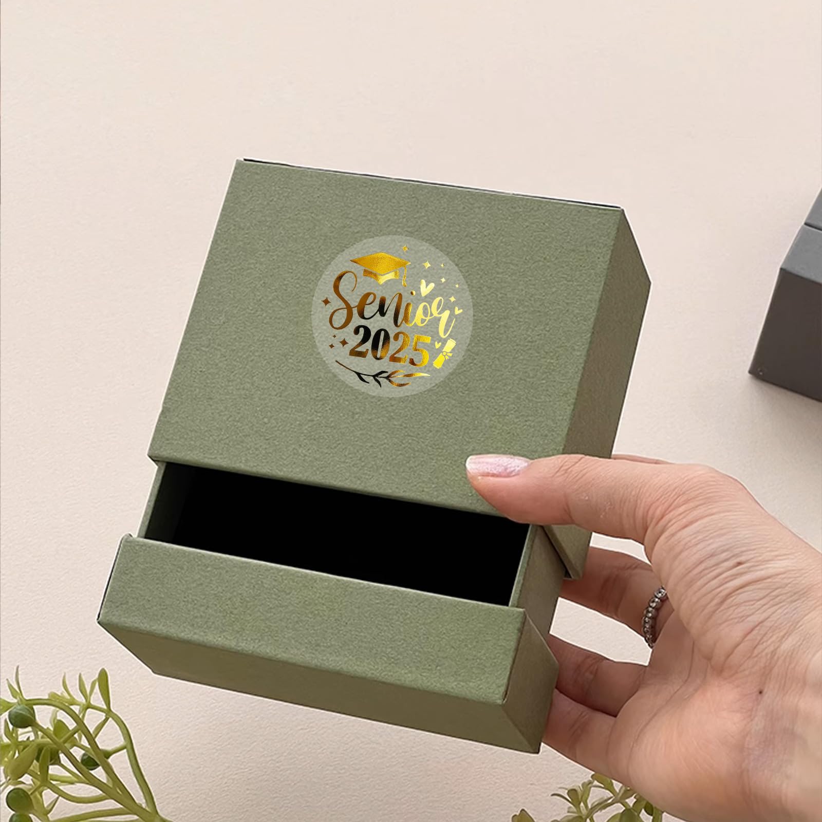 Snapklik.com : 100 X Graduation Stickers Class Of 2025 Transparent Gold ...