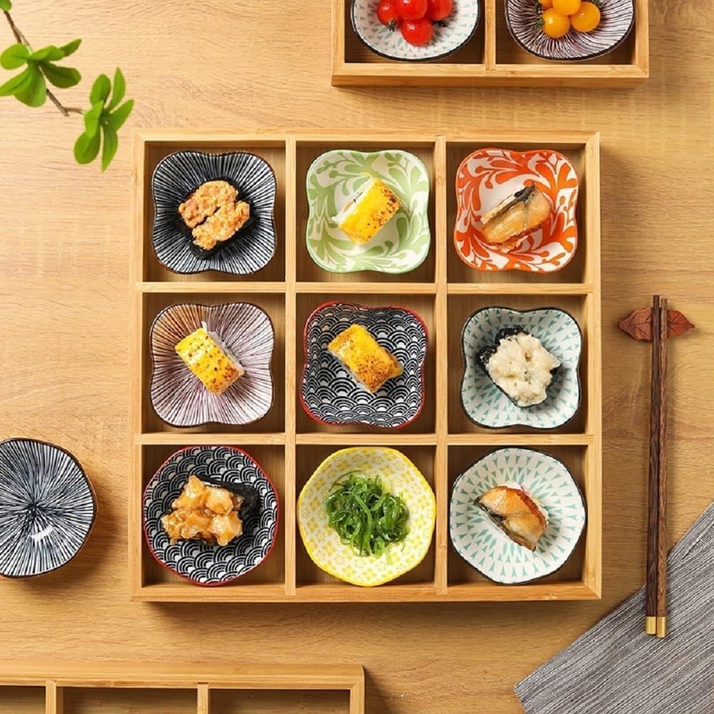 お皿 小皿セット和風 小皿セット 竹トレイ 陶器 前菜皿 盛り鉢 深型