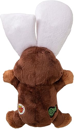 Vista 38 de goDog Flips Gator-Monkey Silent Squeak - Juguete de peluche para perro, tecnología Chew Guard, verde, grande Erizo marrón (pelos locos)