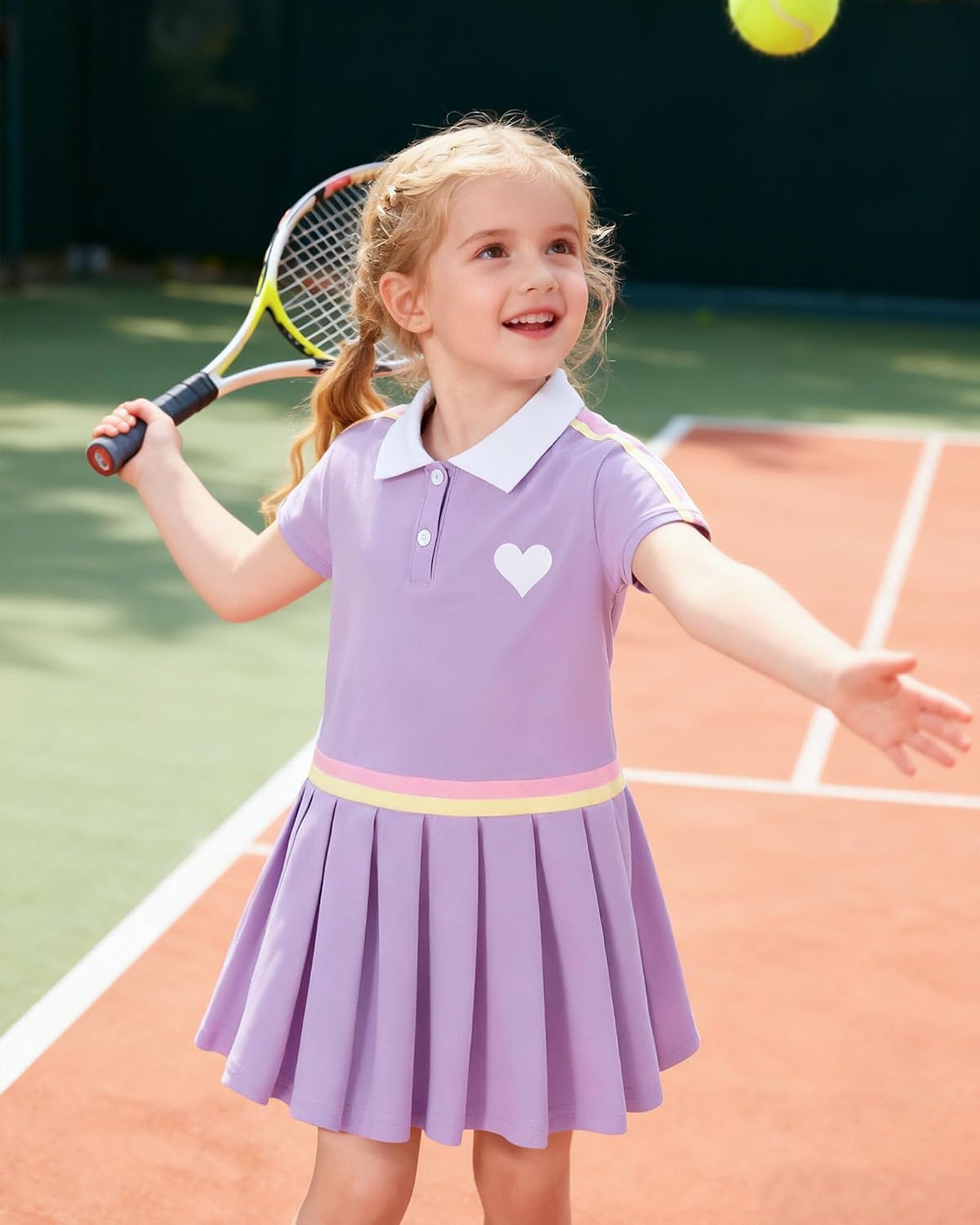 Toddler Girls Dresses Summer Polo Sporty Casual Dress 2-8Y | Toddler Tennis Dress Athletic School Uniform Outfit Short Sleeve A-Line Sundress Playwear Kids Girl Clothes