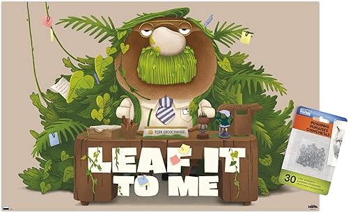 Trends International Disney Pixar Elemental - Póster de pared de Leaf It To Me, 14.725 x 22.375 pulgadas, paquete de póster premium y alfiler