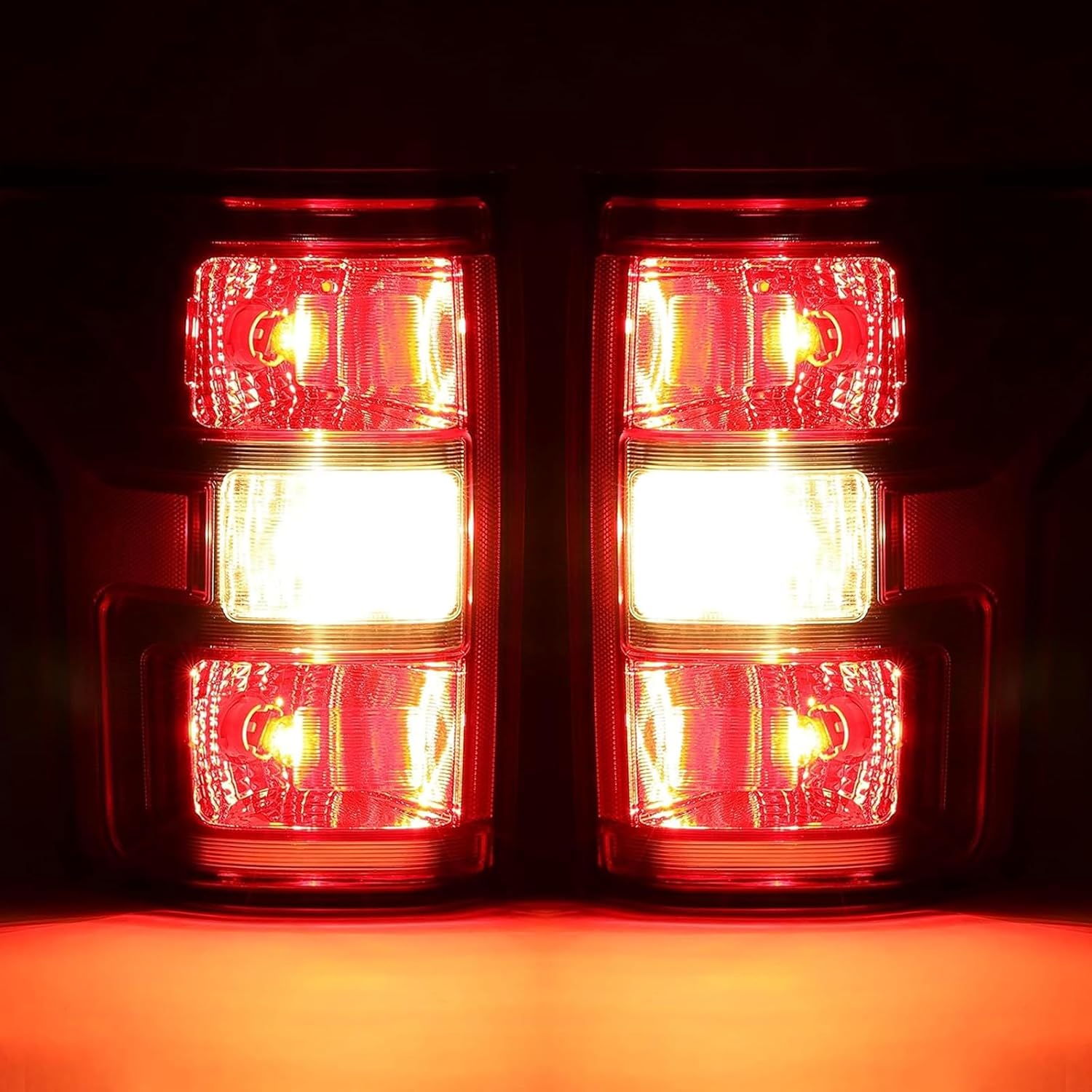 Tail Light Left Compatible with 2018-2020 Ford F-150 Taillights Replacement for JL3Z-13405-H FO2800265C Red Lens & Chrome Housing Plastic#01