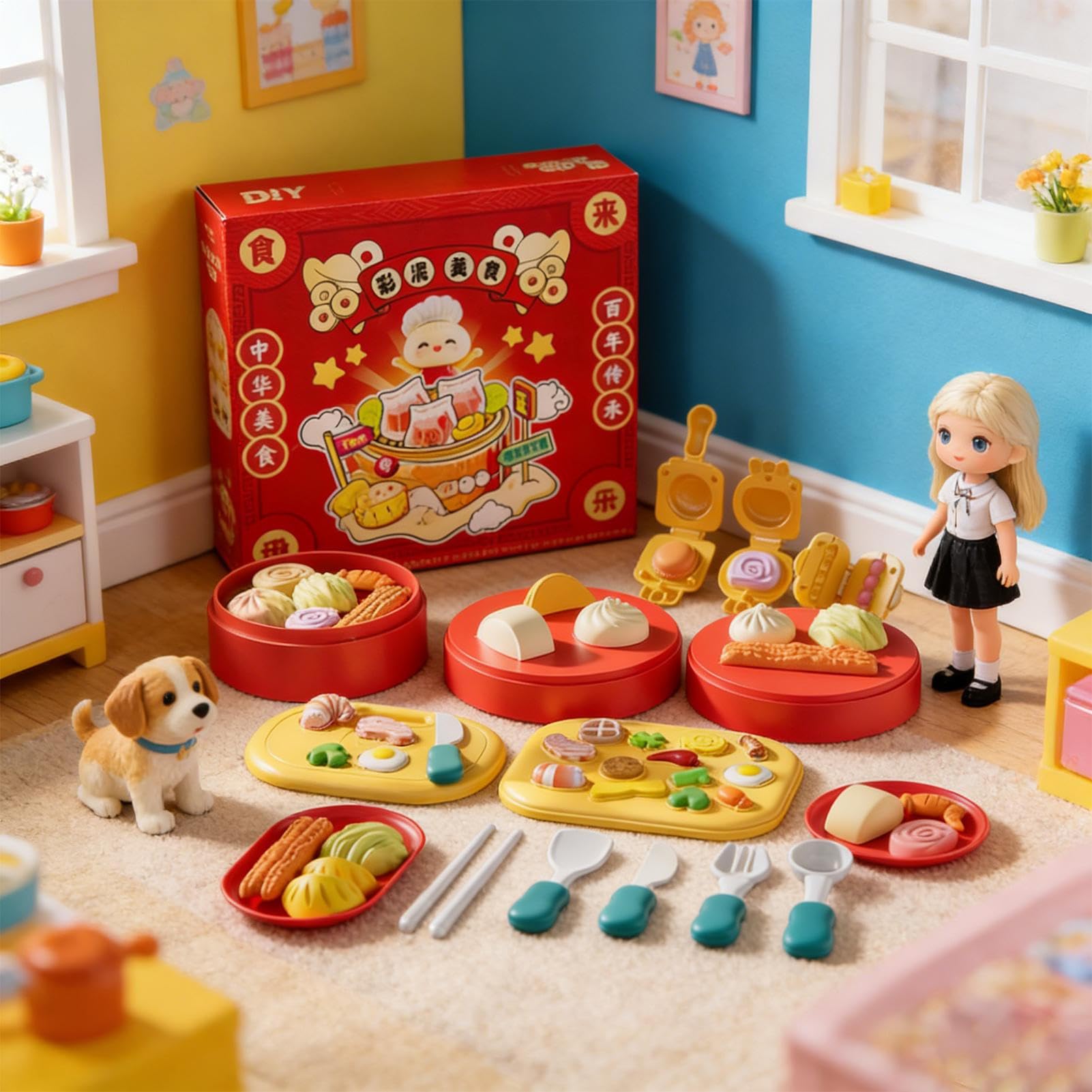 Coffret Pâte À Modeler Artisanat DIY Sur Le Thème De La Cuisine Chinoise