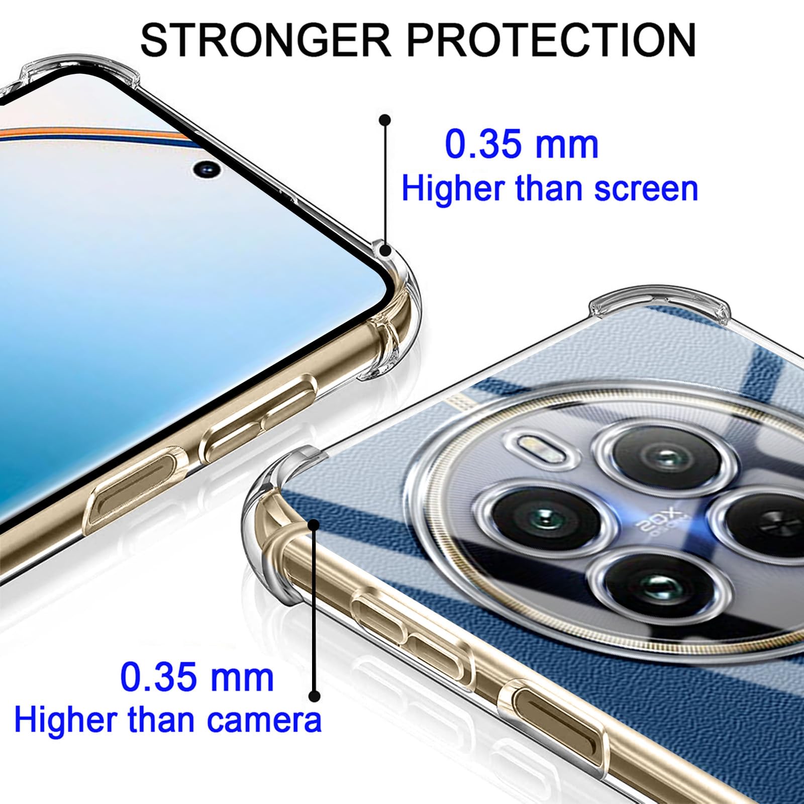 Custodia con Collana per Realme 12 Pro/Realme 12 Pro Plus/Pro+ 5G, Cover Trasparente Morbido Silicone con Cordino Case con Laccio Tracolla [Antiurto] [AntiGraffio] [Antiscivolo] TPU Cover con Collana