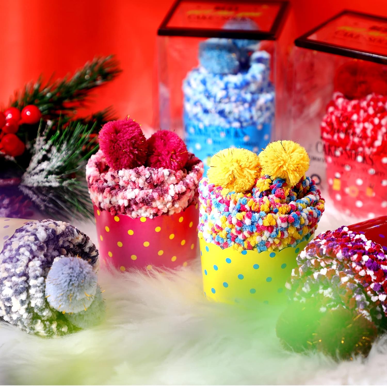Haysandy 12 Pairs Fuzzy Socks Women Cupcake Stocking Warm Stuffers Women Slipper Thick Soft Plush Sock for Valentine Gifts Girls Winter Home Indoor Spa - Image 6
