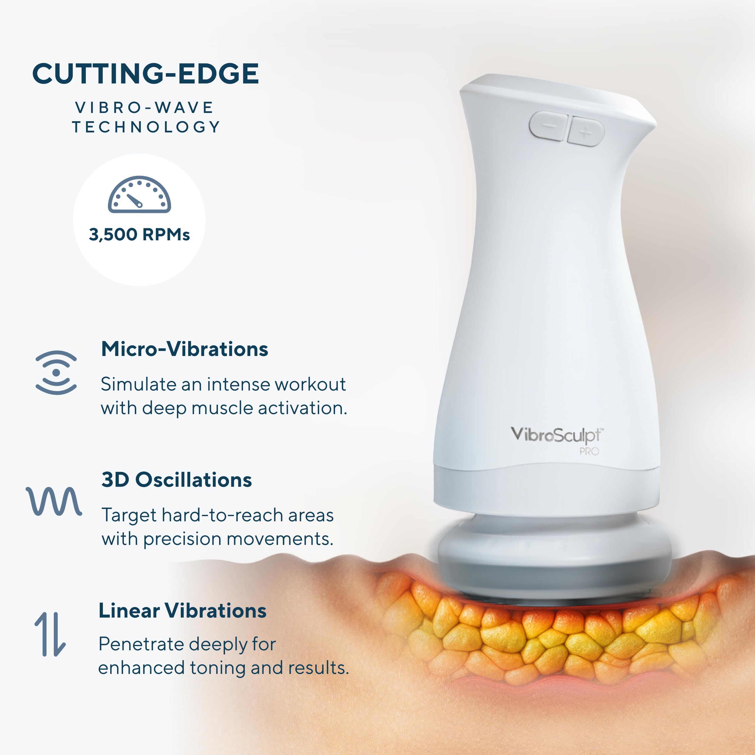 Vibro Sculpt PRO, formatore per corpo anticellulite e pastiglie per contorno, massaggiatore linfatico con tecnologia a microvibrazione per un serraggio rapido ed efficace del corpo, facile da usare