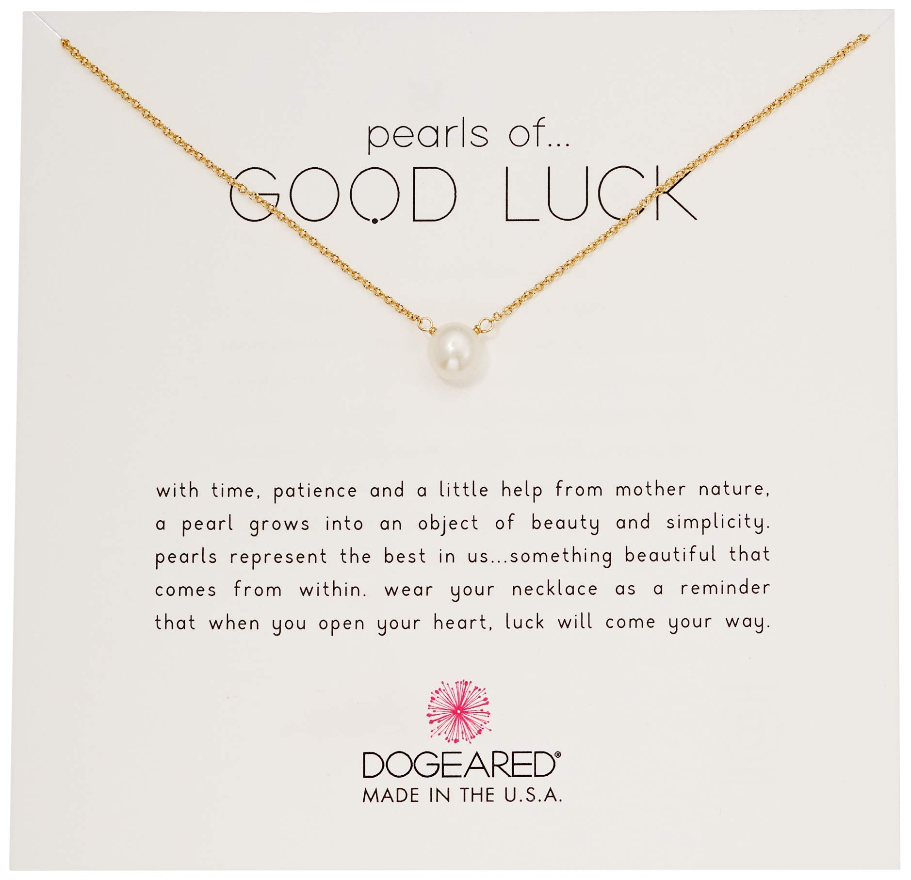 Women's Pearls of.Good Luck, Small Button White Pearl Necklace