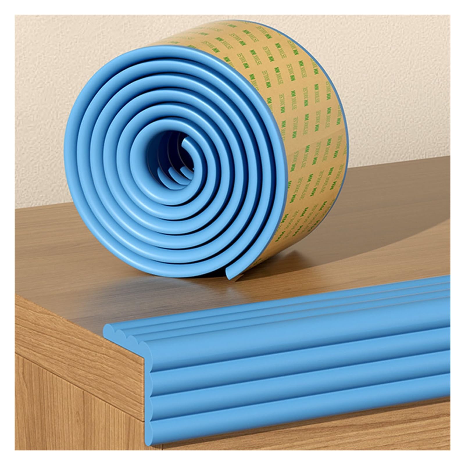 YNBSHGAA Foam edge protectors, 8cm Wide Self-Adhesive Cushion Bumper, Anti Collision Safety Edge Protection Strip For Glass Table Furniture Fireplace,Blue-6m/19.68ft