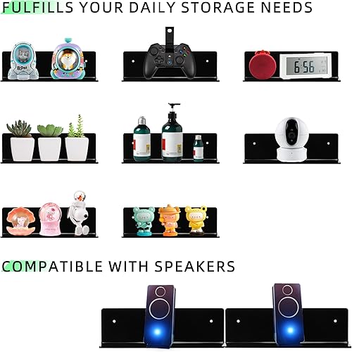 Miniatura 4 de Estantes de pared de acrílico para almacenamiento, estante flotante, estantes de exhibición de acrílico, repisas para figuras pop, plantas, foto de