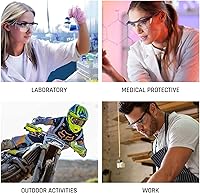 Vista 2 de Gafas de seguridad transparentes antivaho gafas de protección contra gafas protectoras para los ojos aprobadas por la industria de visión ancha