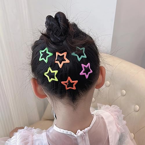 Miniatura 8 de Pinzas para el cabello con diseño de estrella, 10 unidades, pinzas para el cabello con diseño de estrella de caramelo, antideslizantes, accesorios