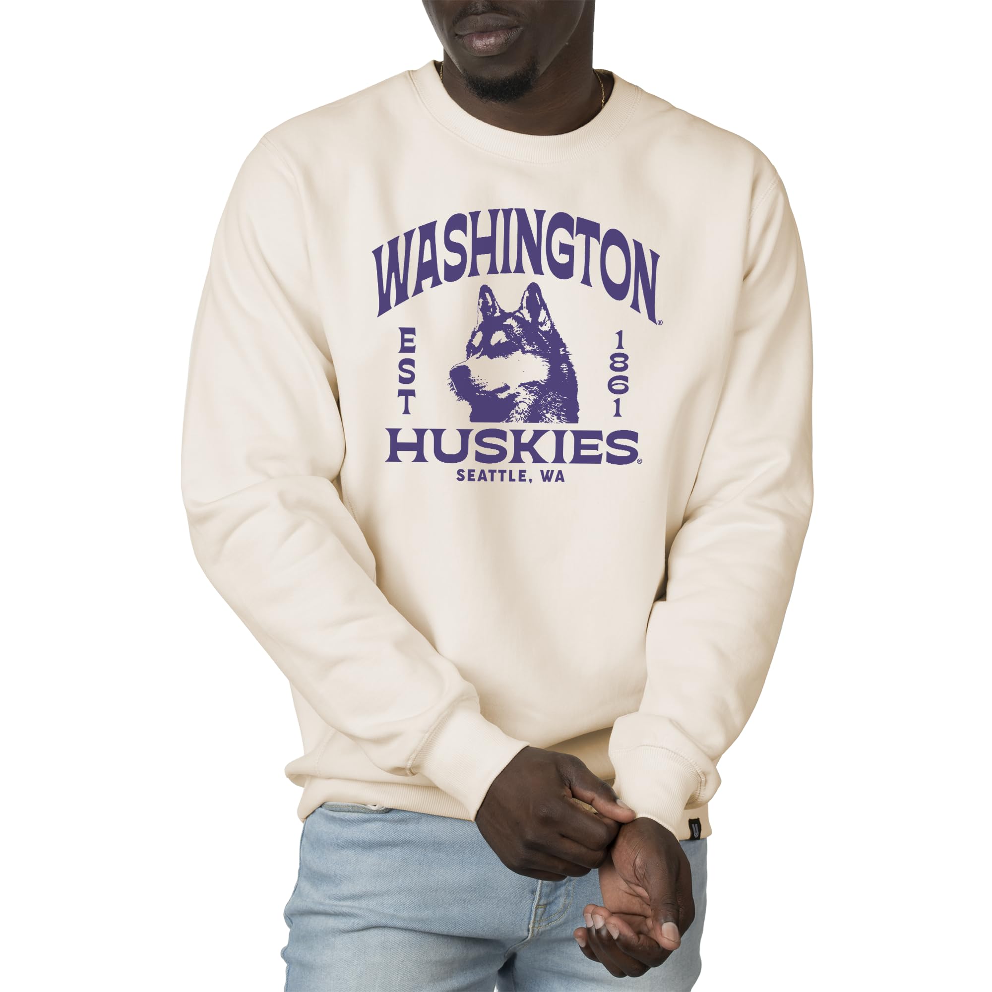 USCAPE College Sports Heavyweight Crewneck Sweatshirt - Fleece Unisex Officially Licensed NCAA Men’s and Women’s Sweatshirt