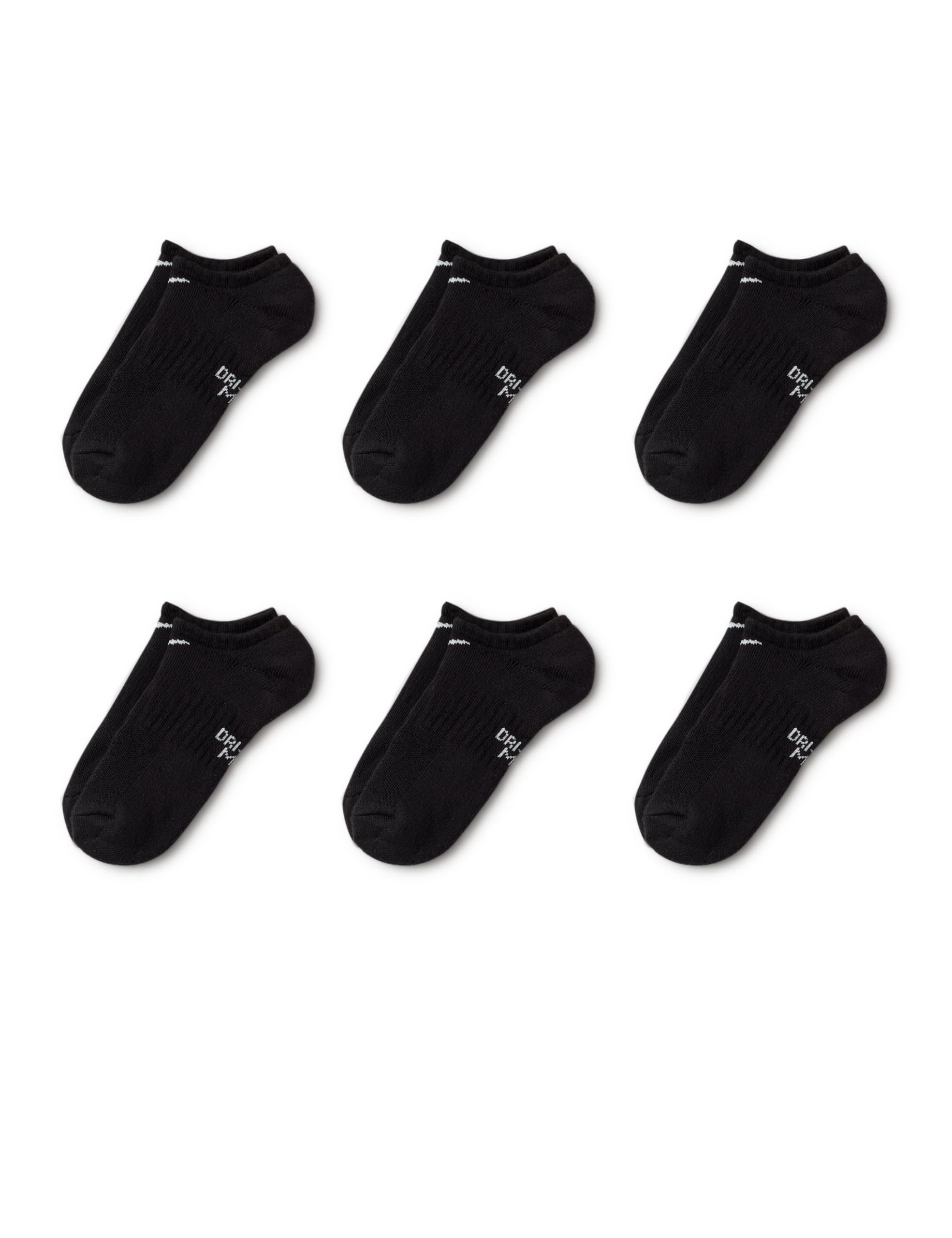 Nike Unisex Kids Everyday Cushioned No-Show Socks 6-Pack
