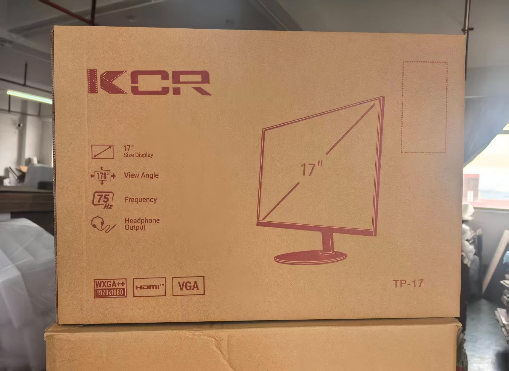 Monitor LED KCR 17 pollici FHD 1920 * 1080 con ingresso HDMI VGA, altoparlanti integrati, frequenza di aggiornamento 60 Hz, tempo di risposta 5 ms
