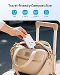 TROND Flat Plug Extension Cord 5ft with USB C PD 20W, 3AC Small Power Bar | Right Angle Plug Power Strip, 3 Way Multiple Outlets, 4 Charging Ports, Home Office Dorm Room Cruise Ship Travel Essentials