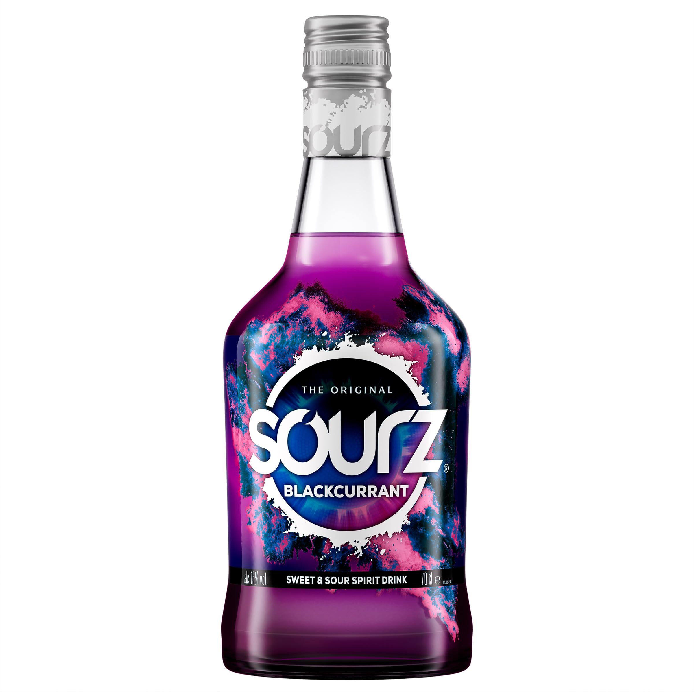 SOURZ Blackcurrant Flavoured Liqueur 70cl Bottle – Fruity & Tangy with Signature Sour Twist – 15% ABV